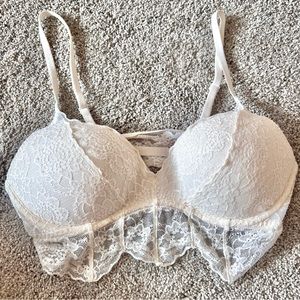 Victoria's Secret PINK - Women’s (M) Cream Beige Lace Bralette Bra
